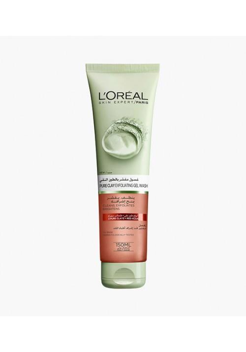 ژل تمیزکننده پوست لورال L'Oreal Paris Pure Clay Exfoliating Red Algae Gel Wash